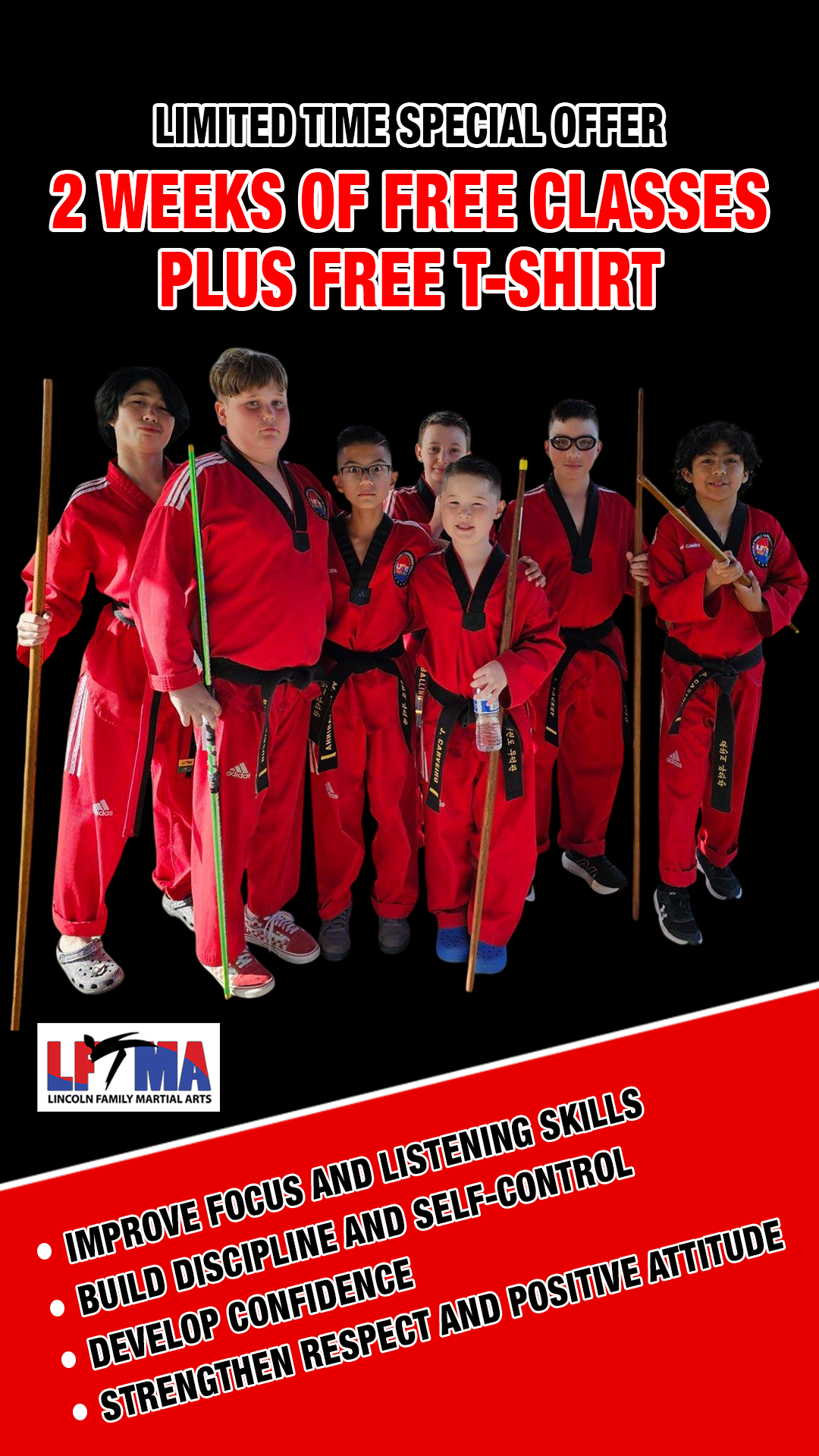Lincoln Family Martial Arts Academy Facebook ad