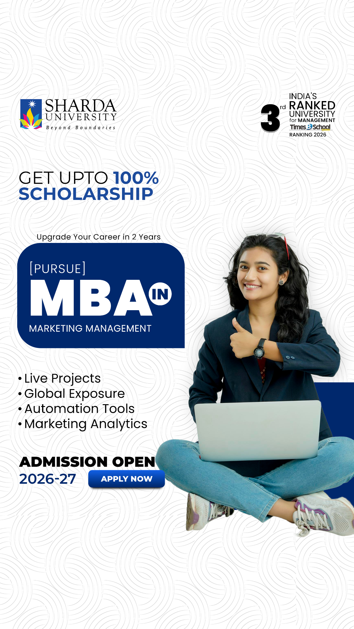 Sharda University Facebook ad
