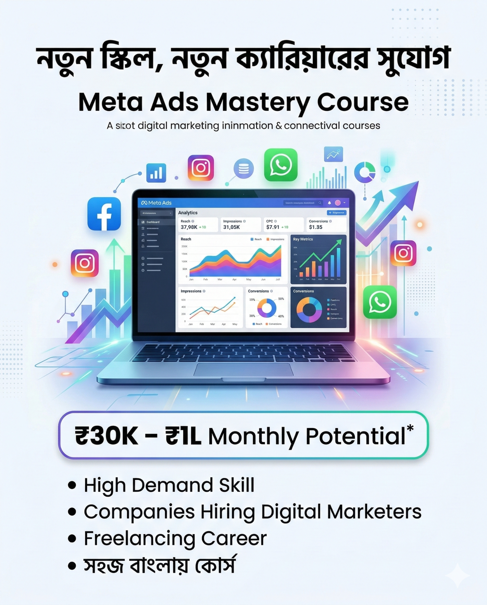 Online Tathya Facebook ad: Beginner Level থেকে Meta Ads শিখুন