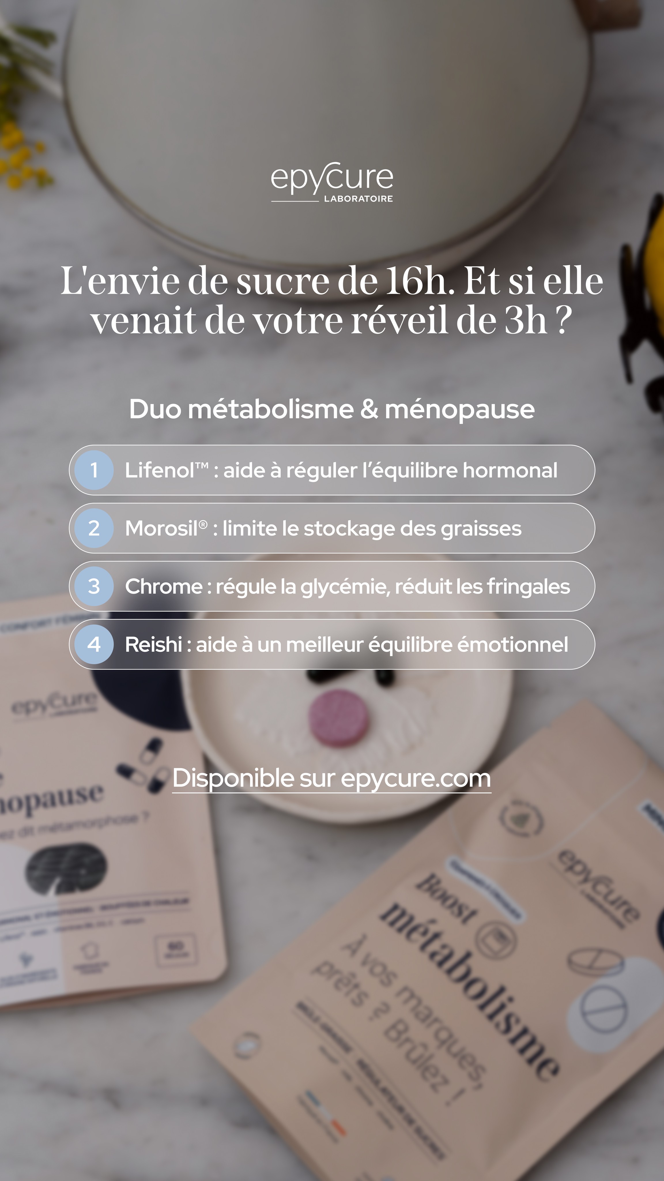 Epycure Facebook ad: Perdez du poids, même pendant la ménopause