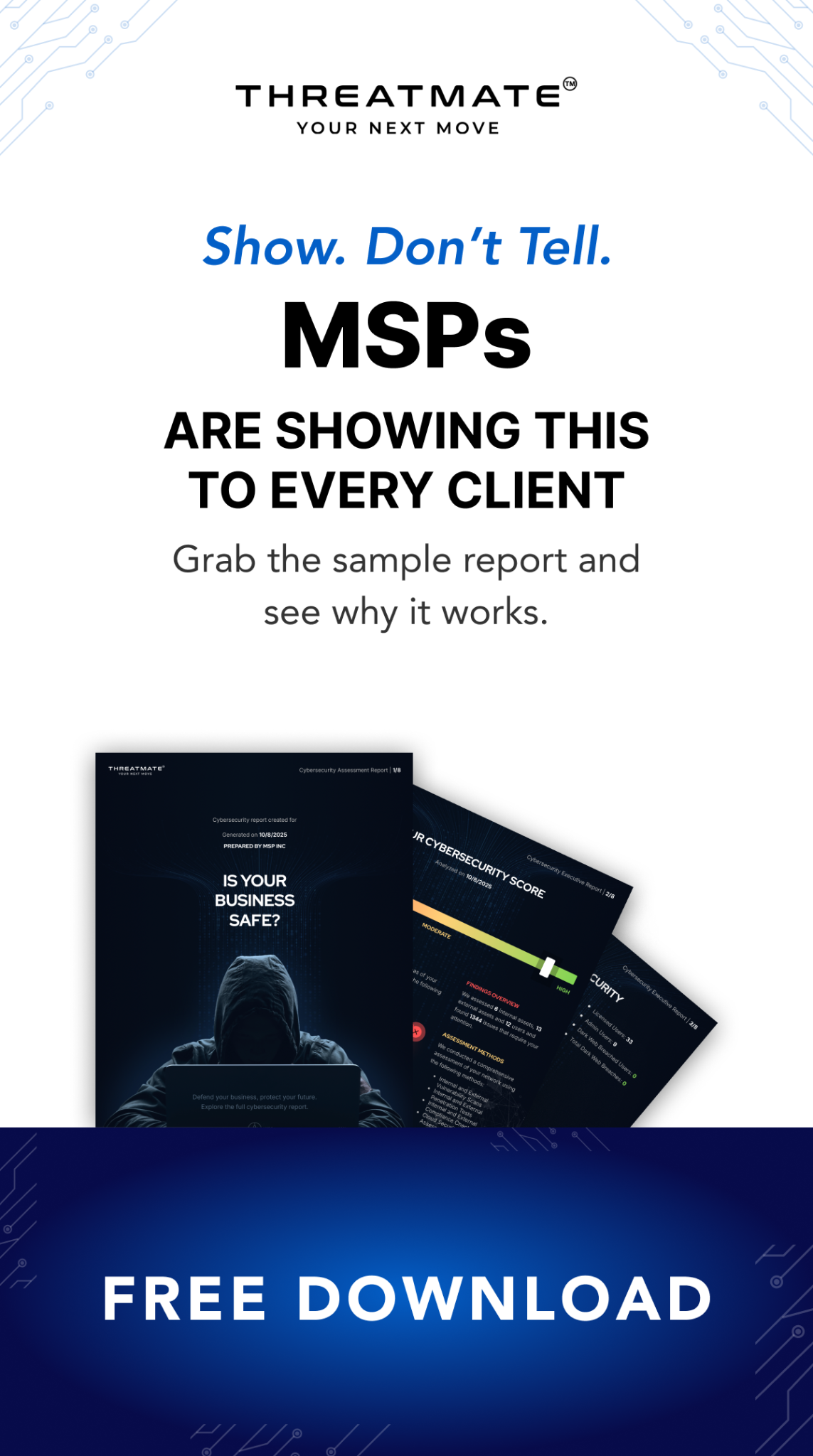 ThreatMate Facebook ad from Nov 13, 2025