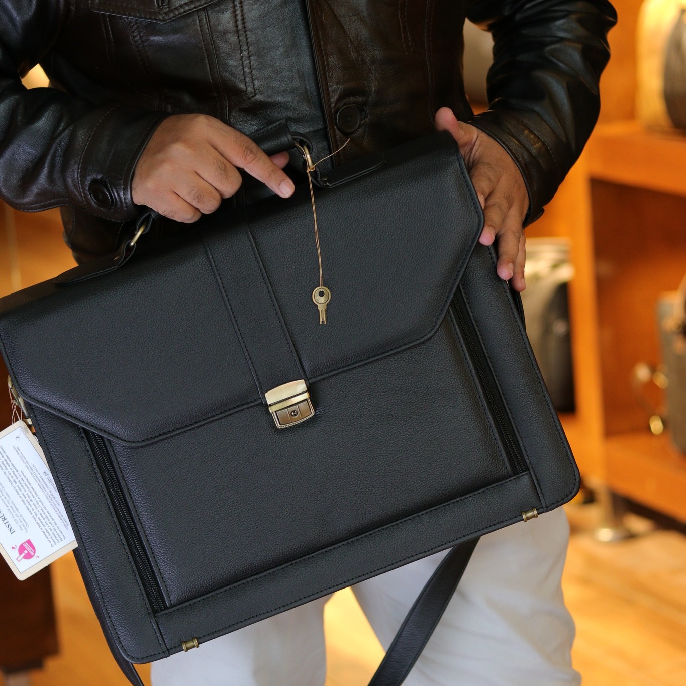 Mender Leather Factory Facebook ad: Collection of real leather products at H Block…