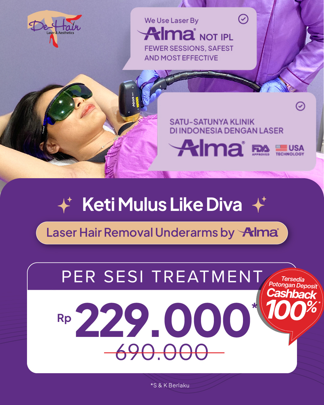 De-Hair Laser Hair Removal Facebook ad
