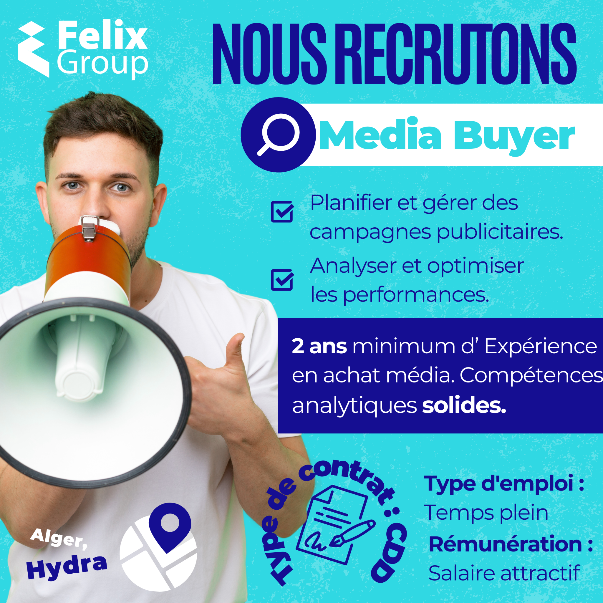 Become Facebook ad: Opportunité d’emploi: Félix Groupe media buyer