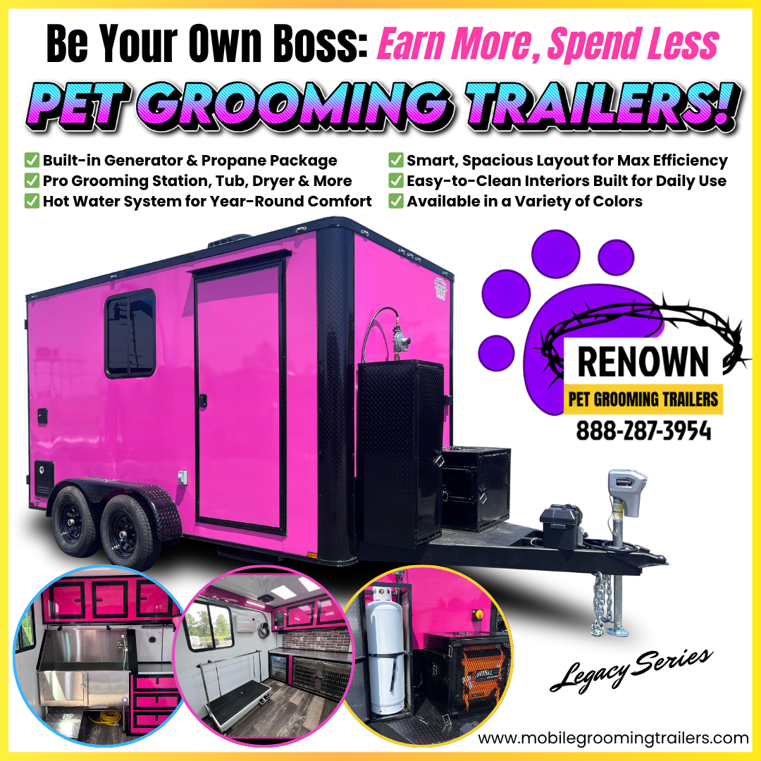 Renown Cargo Trailers Facebook ad: SHOP GROOMING TRAILERS!