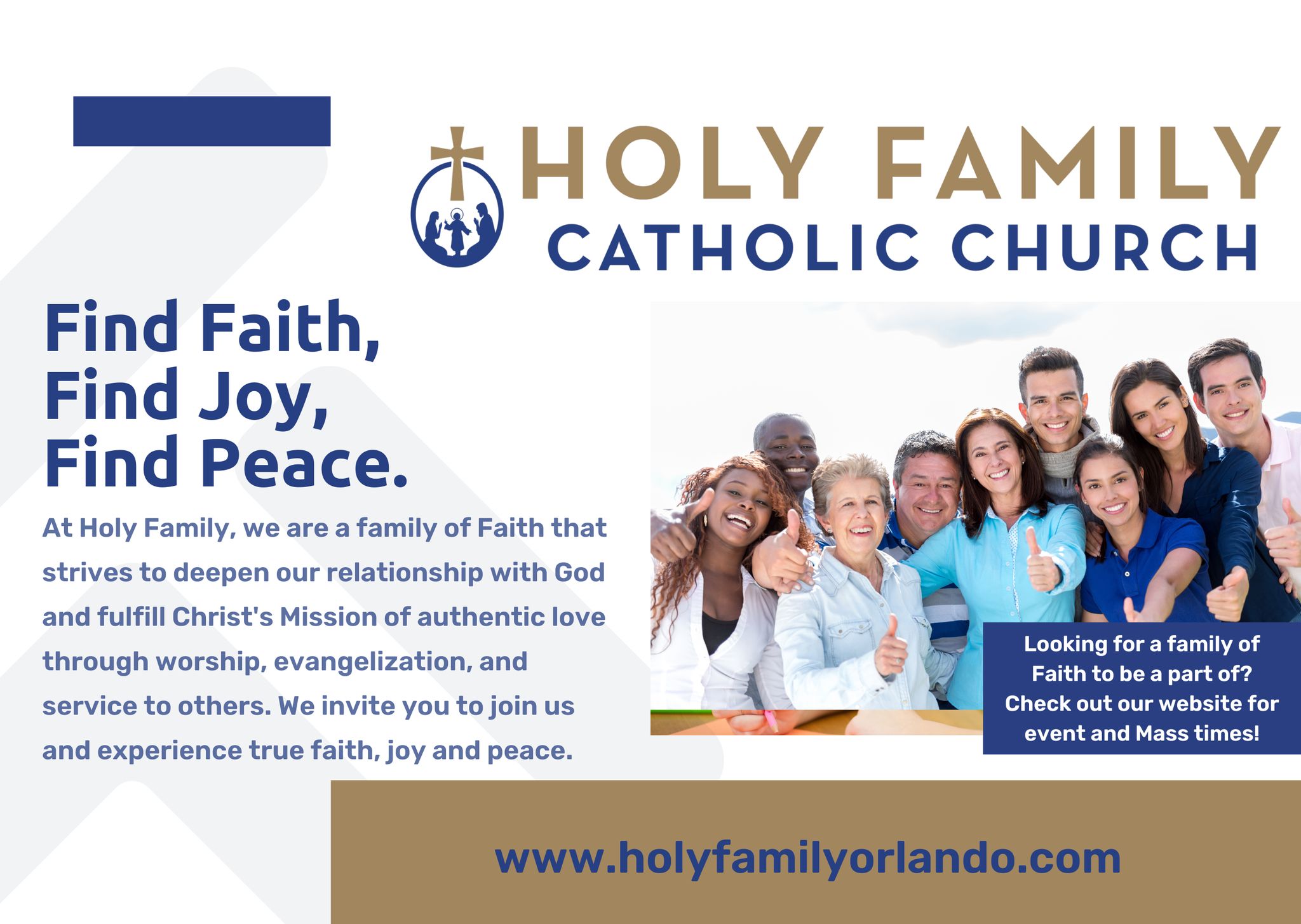 Holy Family Catholic Church Facebook ad: Looking for something more?