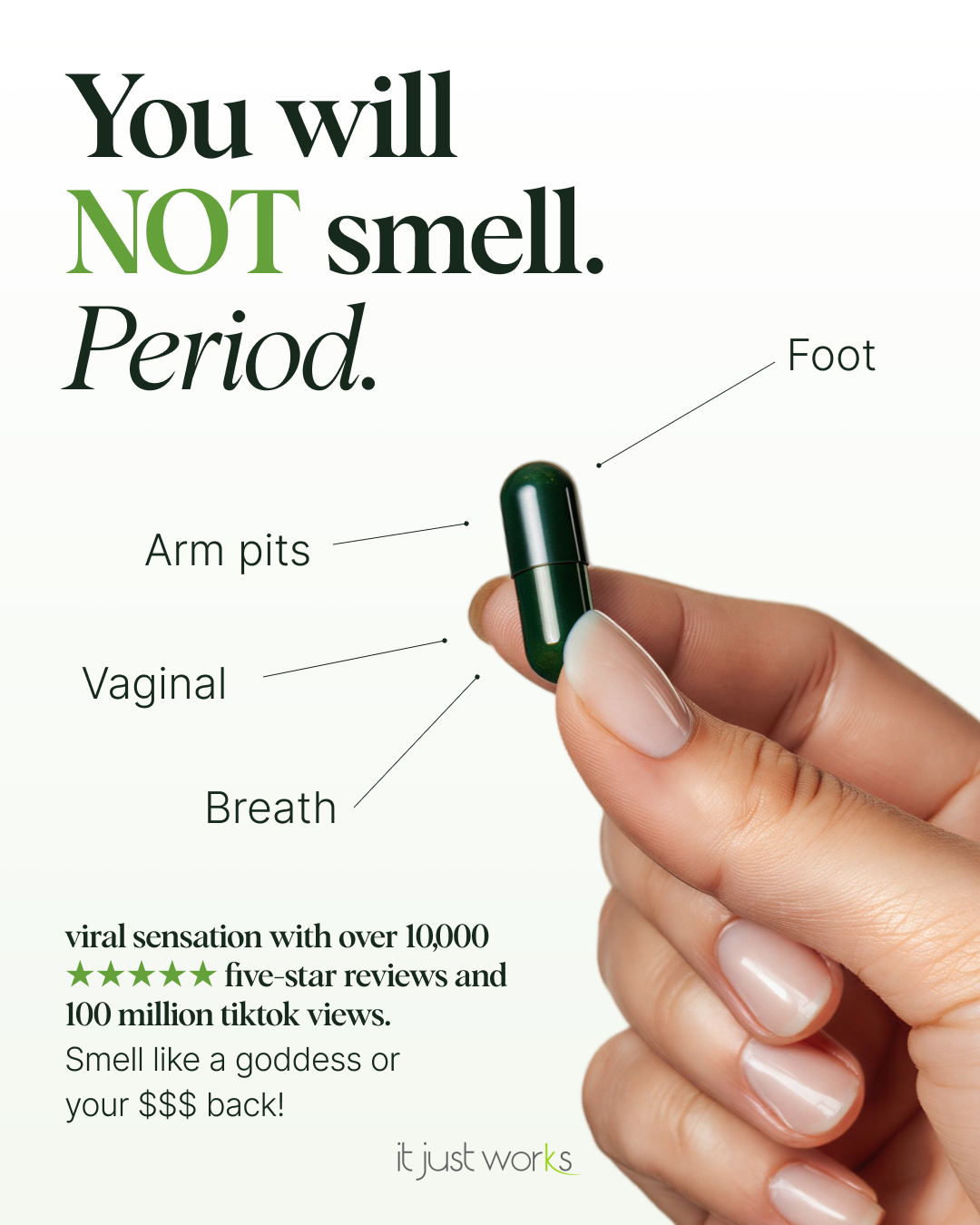 It Just Works Facebook ad: Smell Like Nothing (Yes, That’s the Goal)