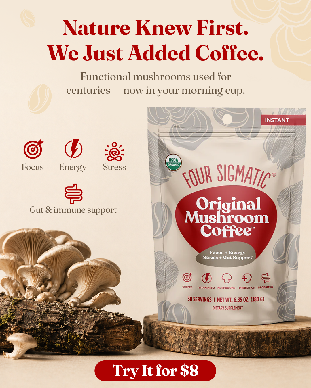 Four Sigmatic Facebook ad