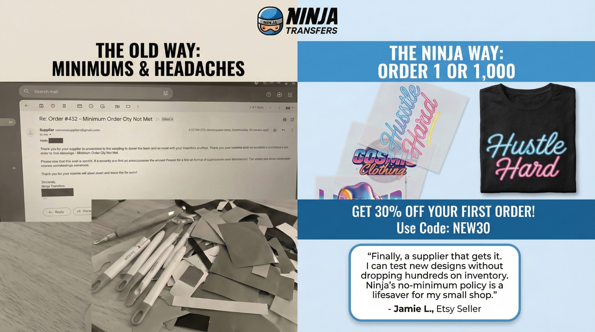 Ninja Transfers Facebook ad