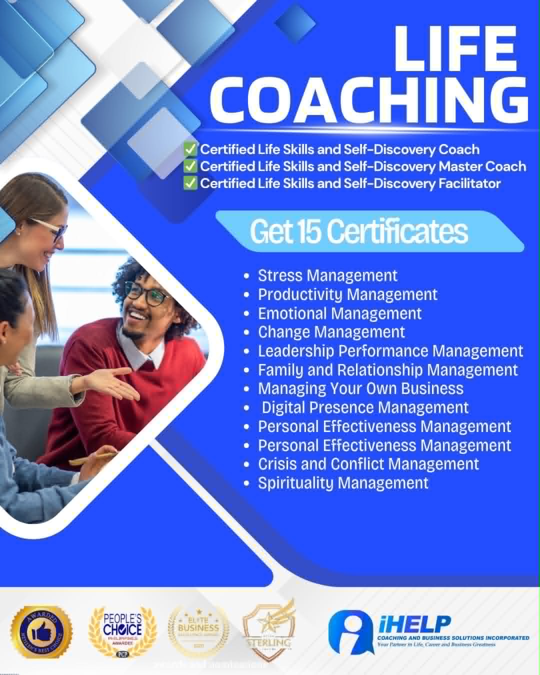 IHELP Coaching and Business Solutions Corporation Facebook ad