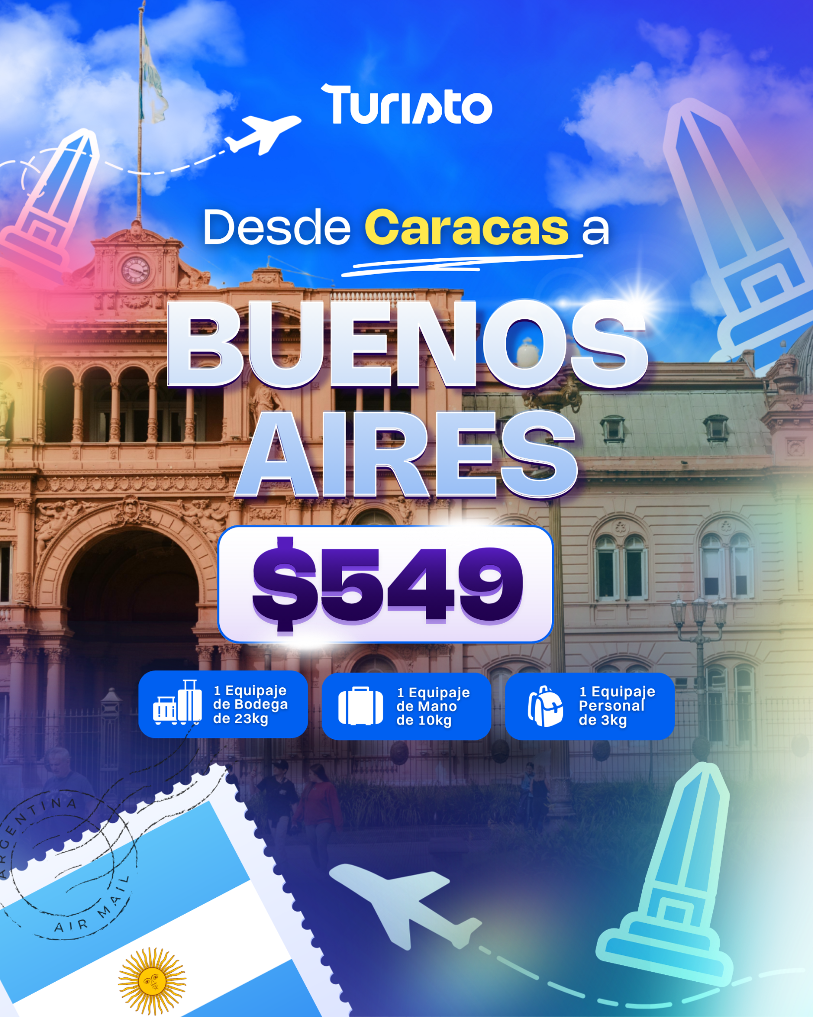 Turisto Travel AR Facebook ad: Chatea con nosotros