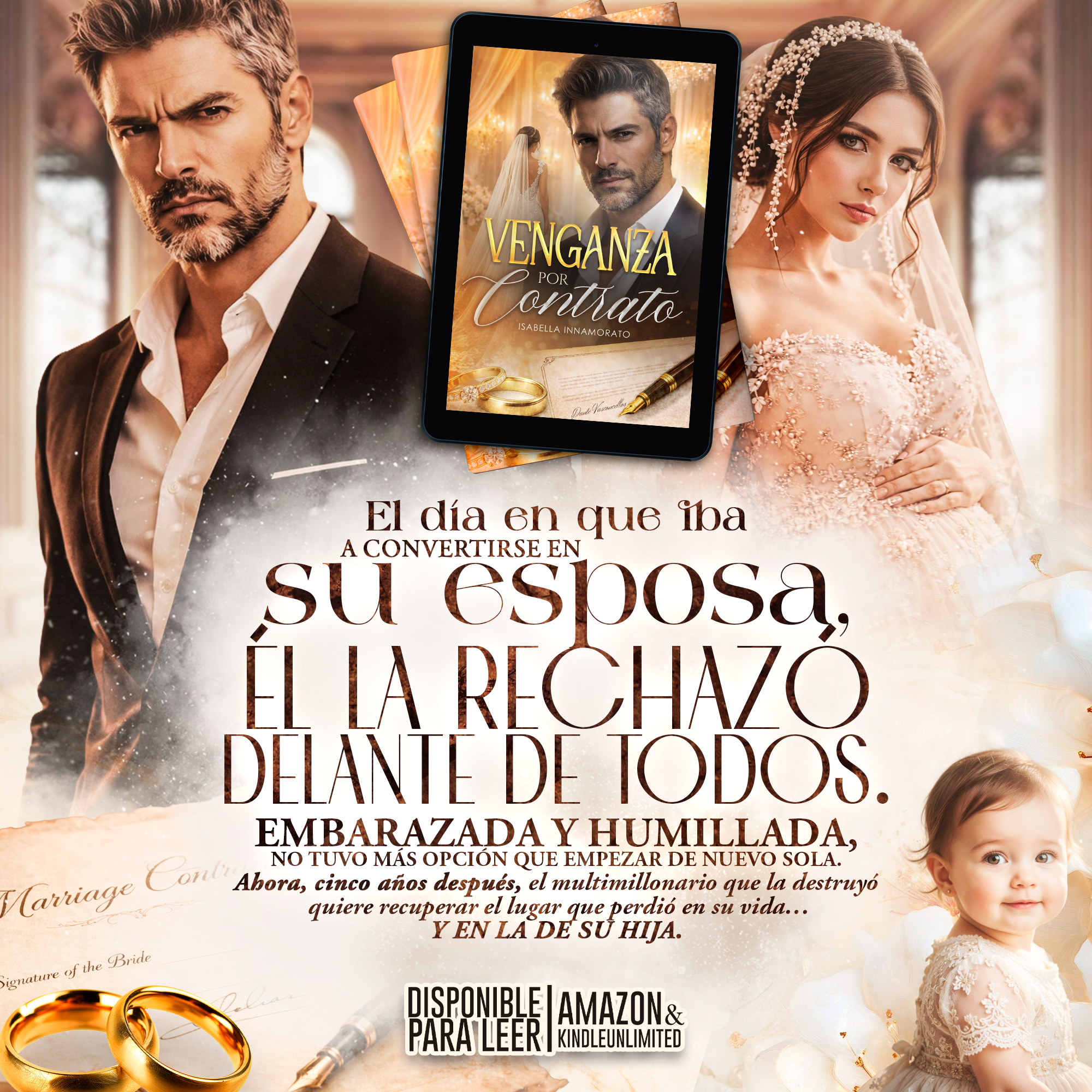 Autora Isabella Innamorato Facebook ad: La rechazó en el altar. Embarazada de él. Ahora le toca…