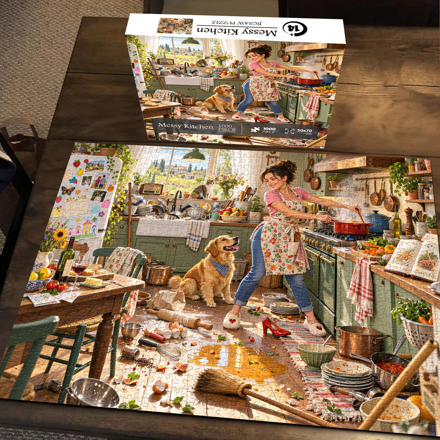 Bboldin Facebook ad: Messy Kitchen Jigsaw Puzzle 1000 Pieces
