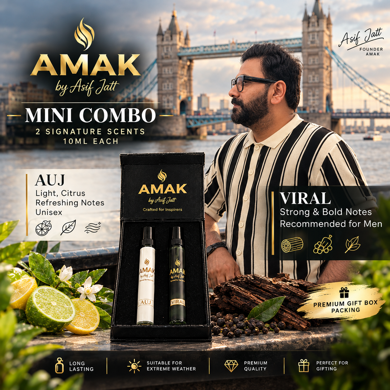 Asif Jatt Facebook ad: AMAK Mini Combo, 2 Signature Scents