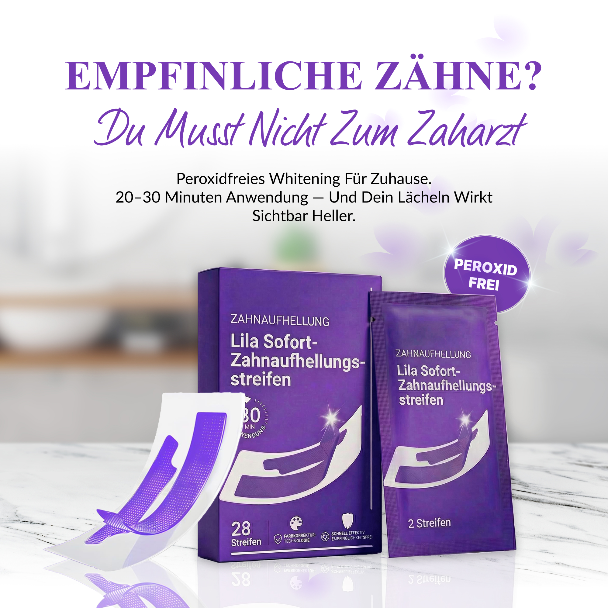 Alvada.ch Facebook ad: Weissere Zähne in 30 Minuten