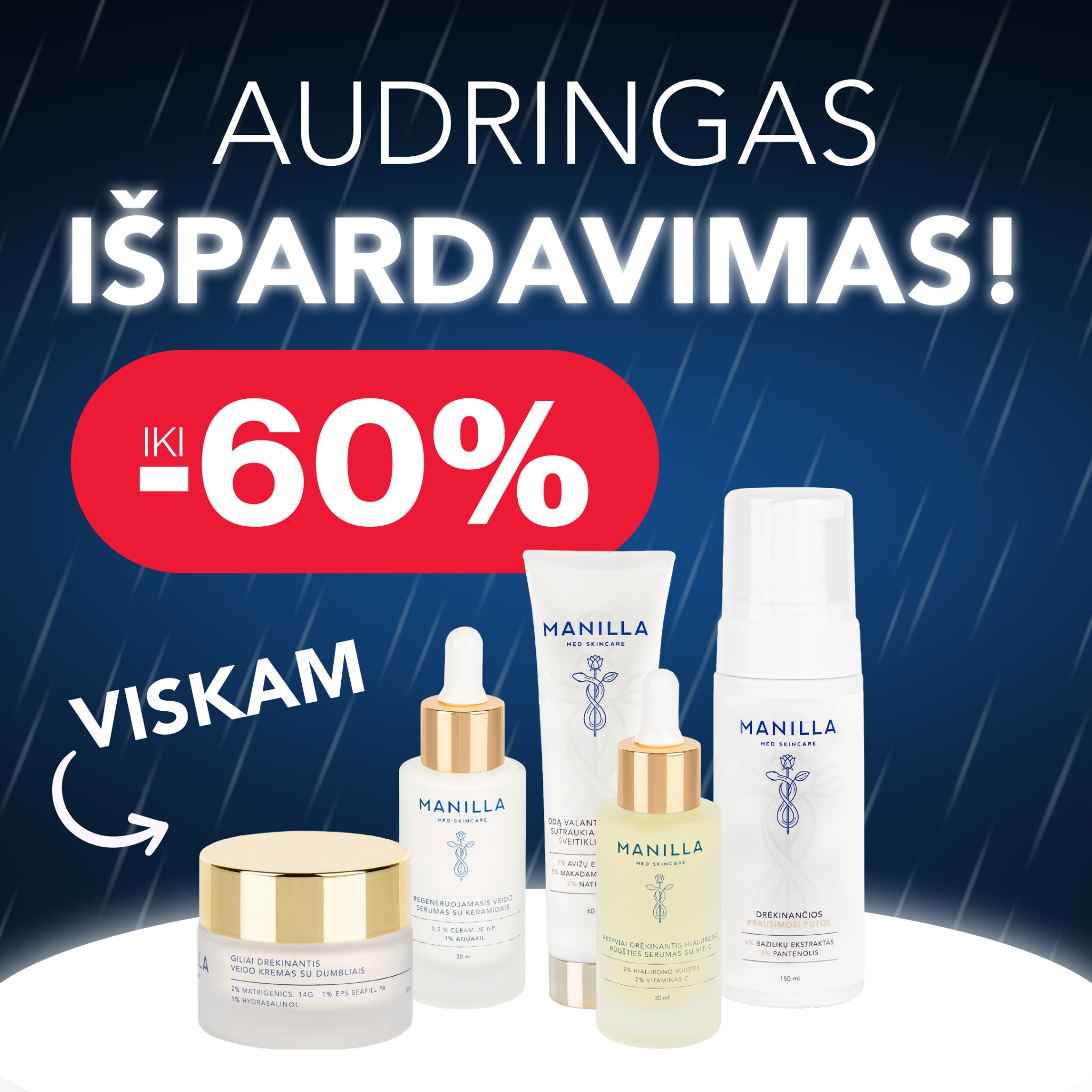Manilla Facebook ad: Siautėja nuolaidų AUDROS!