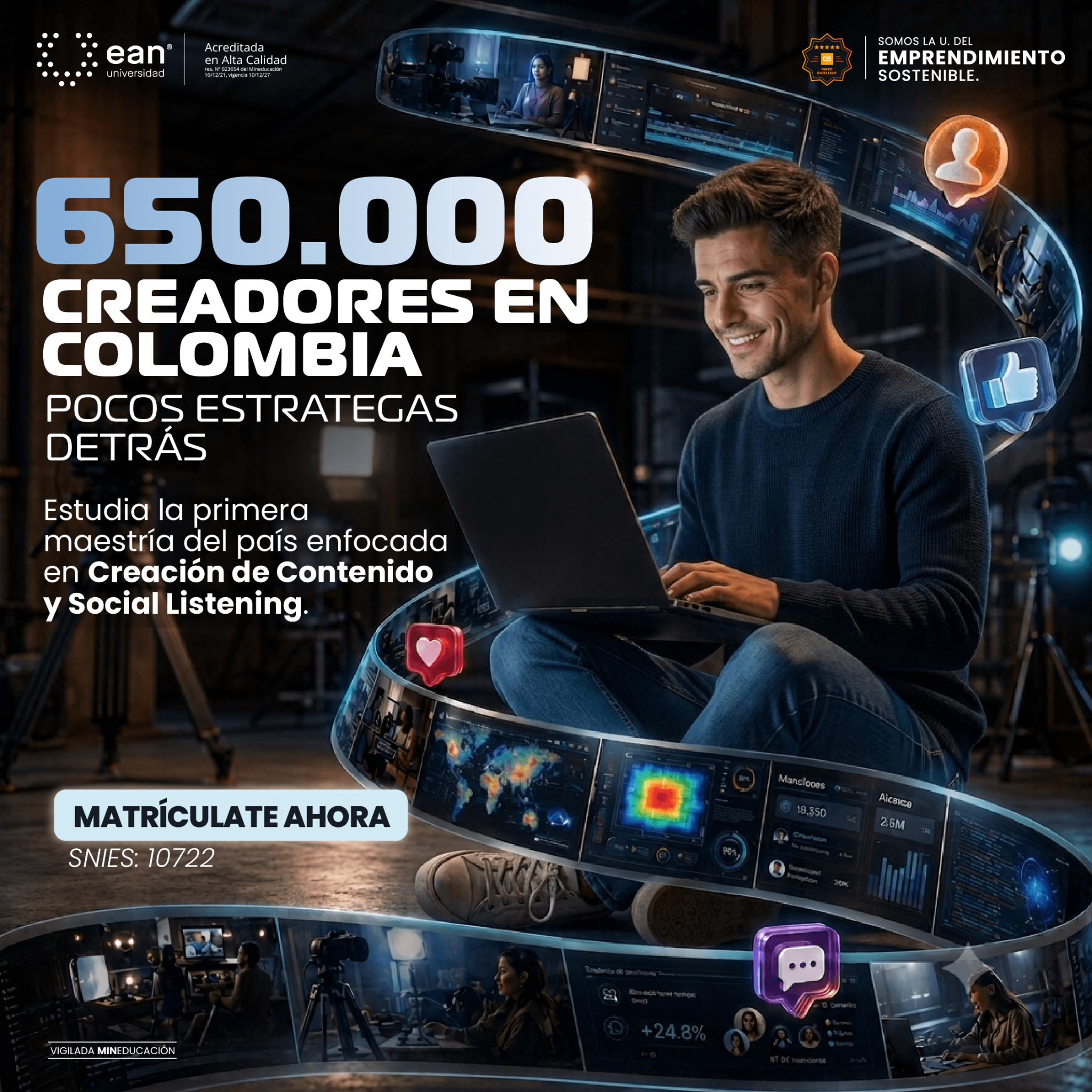 Universidad Ean Facebook ad: Aprende a crear contenido y tendencias con los mejores