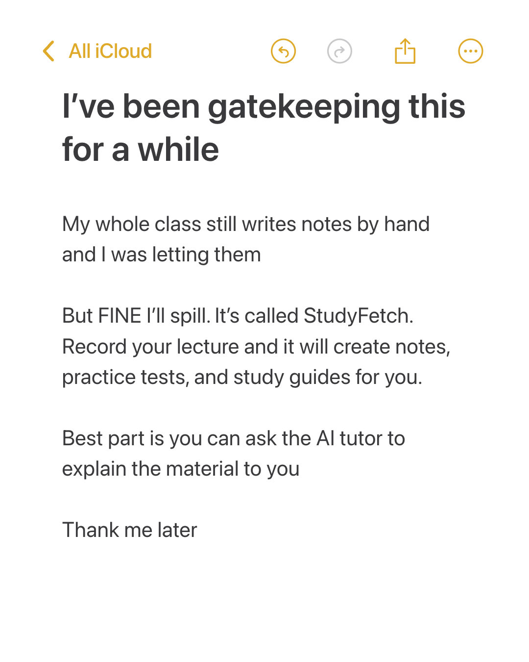 StudyFetch Facebook ad