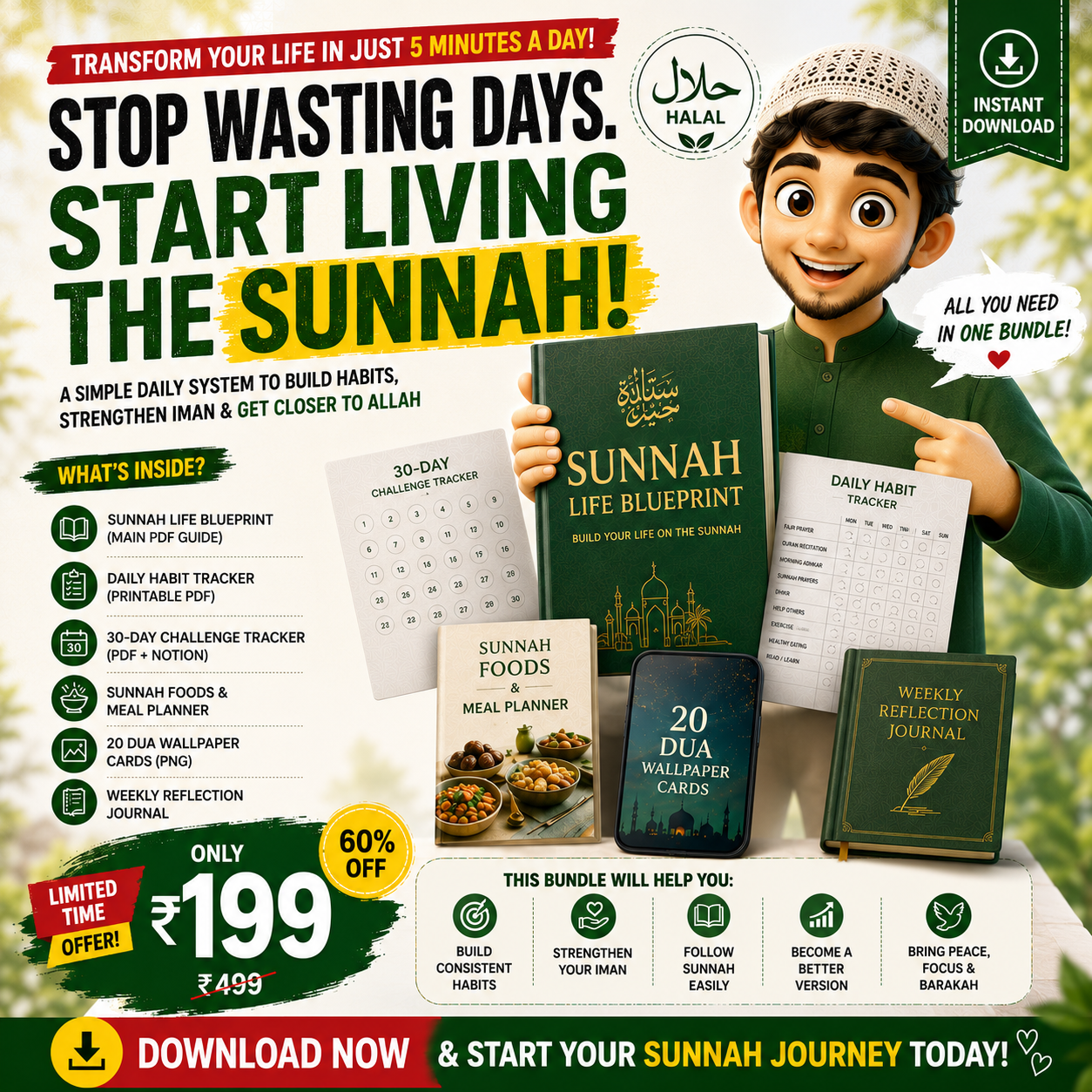 Crown Growth Facebook ad: Complete Sunnah Daily Routine System, ₹199