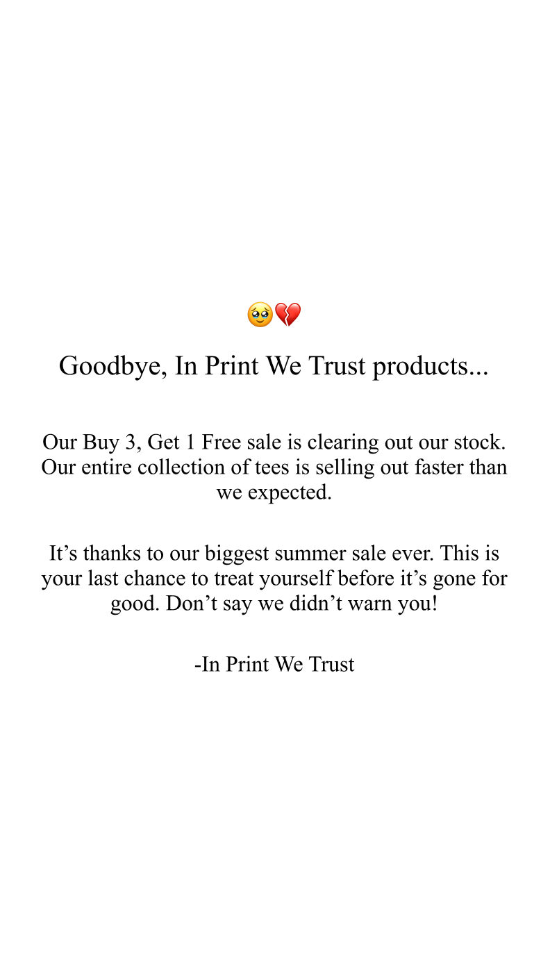 In Print We Trust Facebook ad