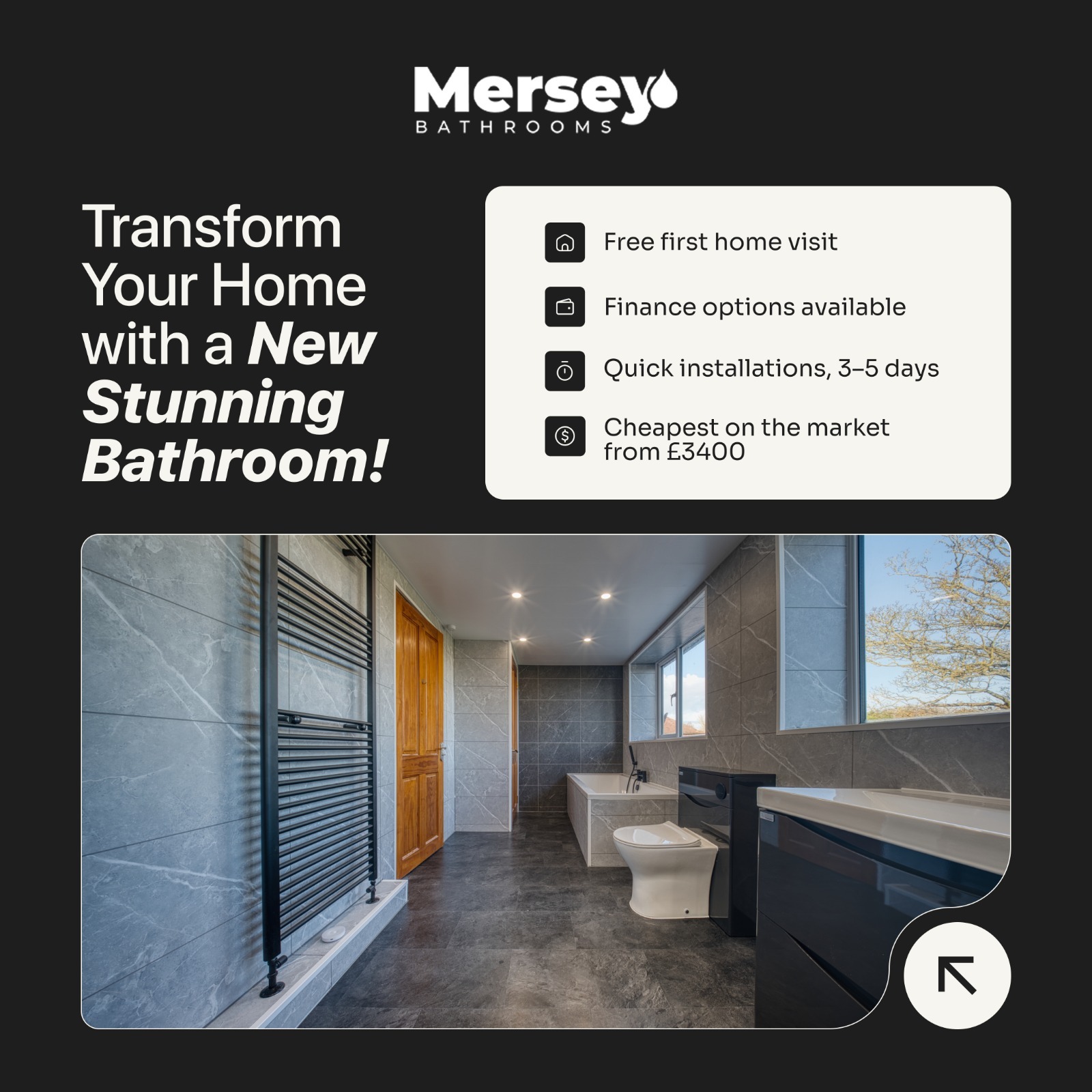 Mersey Bathrooms Facebook ad: Cheapest on the market