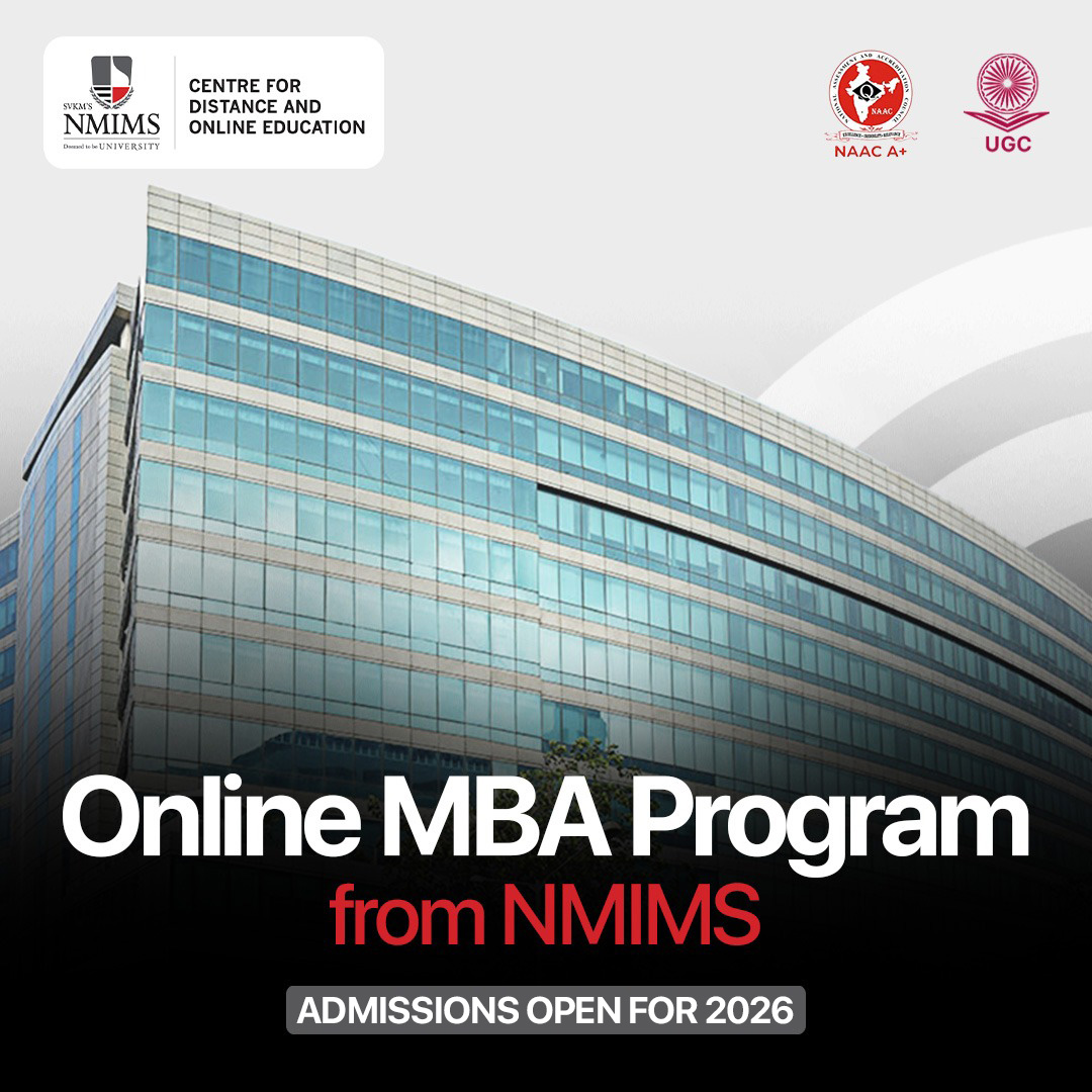Learning Routes Facebook ad: Study Online with NMIMS MBA, No Career Break