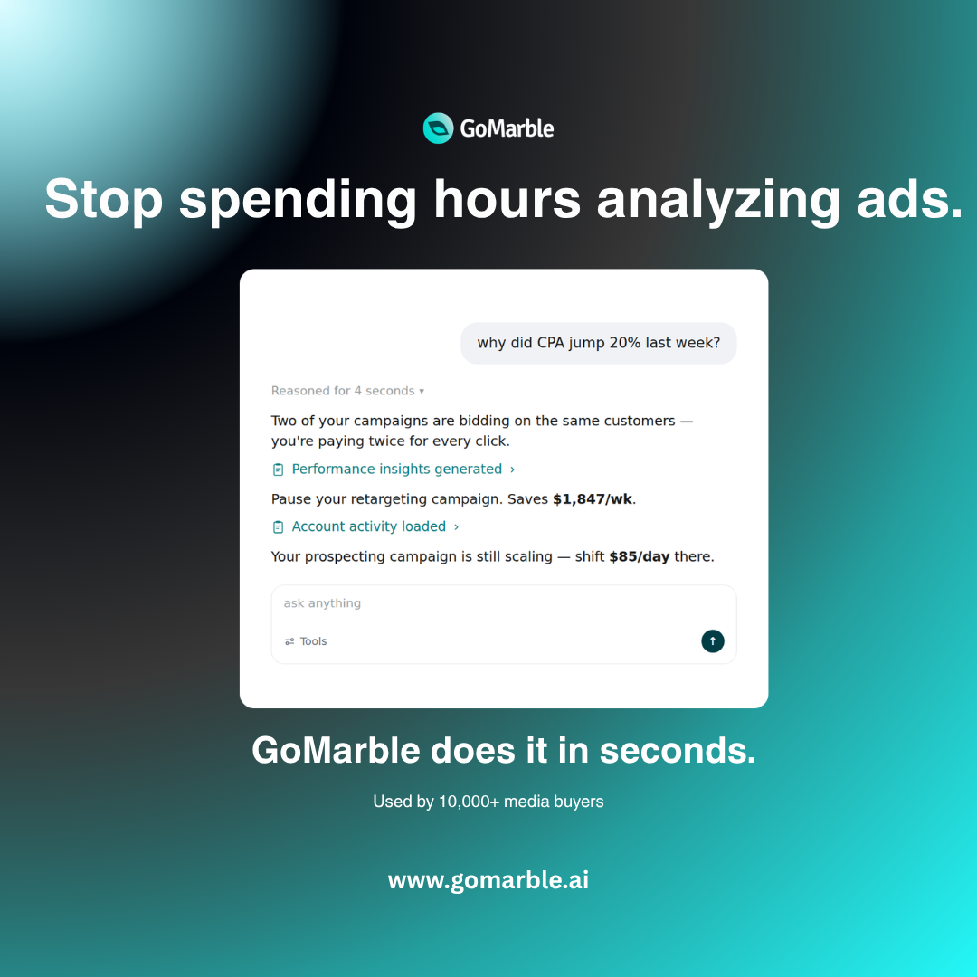 GoMarble.AI Facebook ad