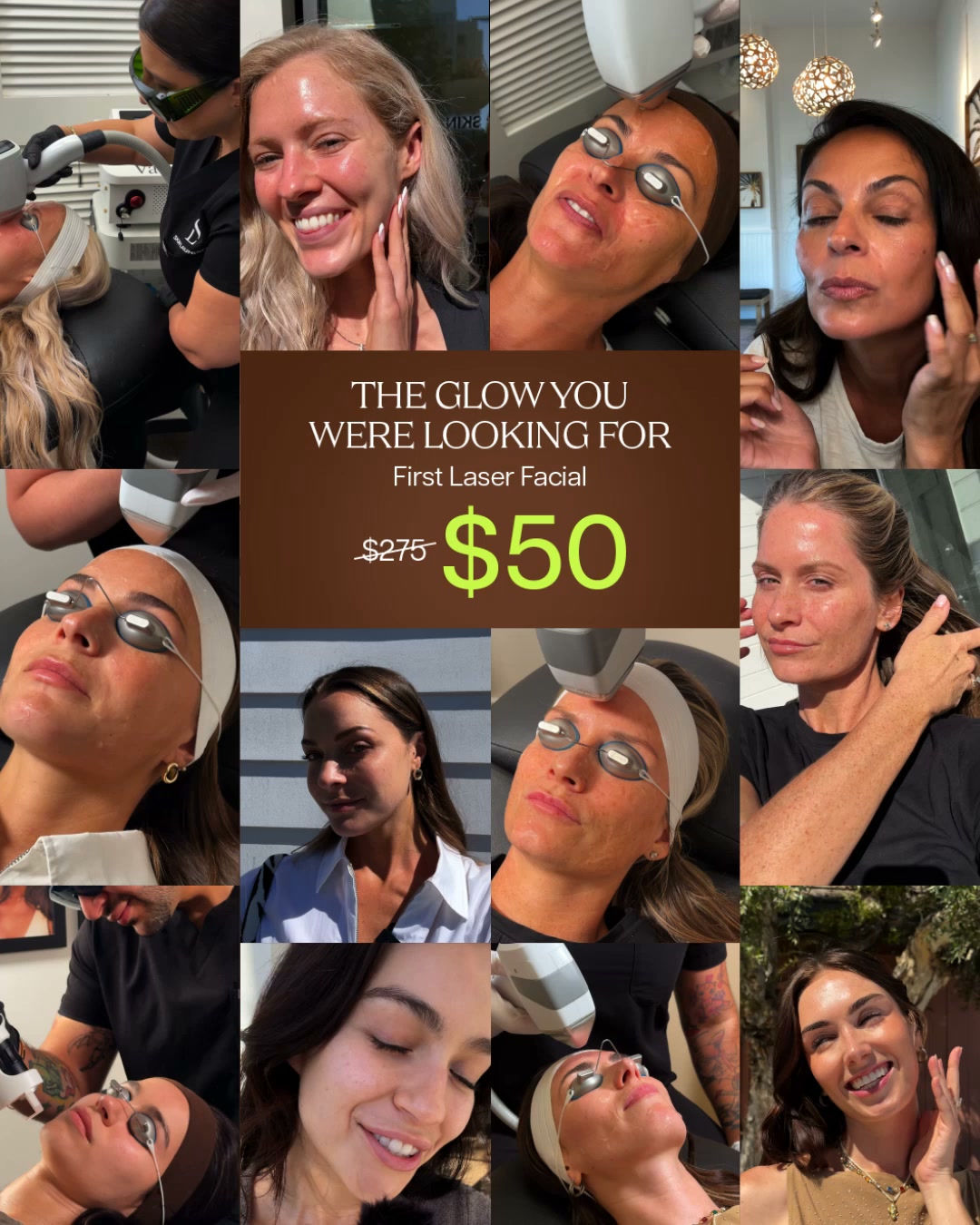 Skin Laundry Facebook ad: $50 ($275 Value) for Your 1st Laser Facial