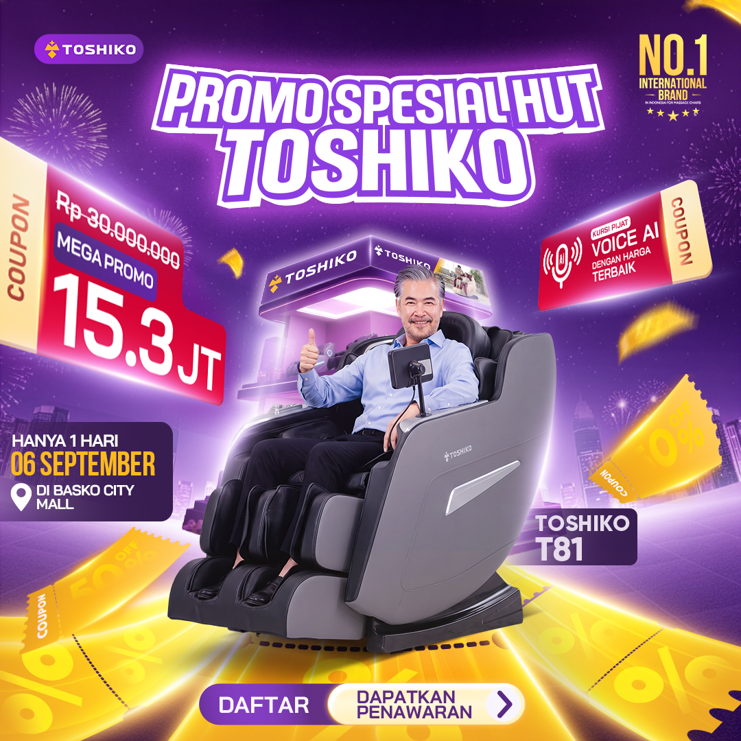 Kursi Pijat Mewah Toshiko Di Basko City Mall Facebook ad: Dapatkan Promo
