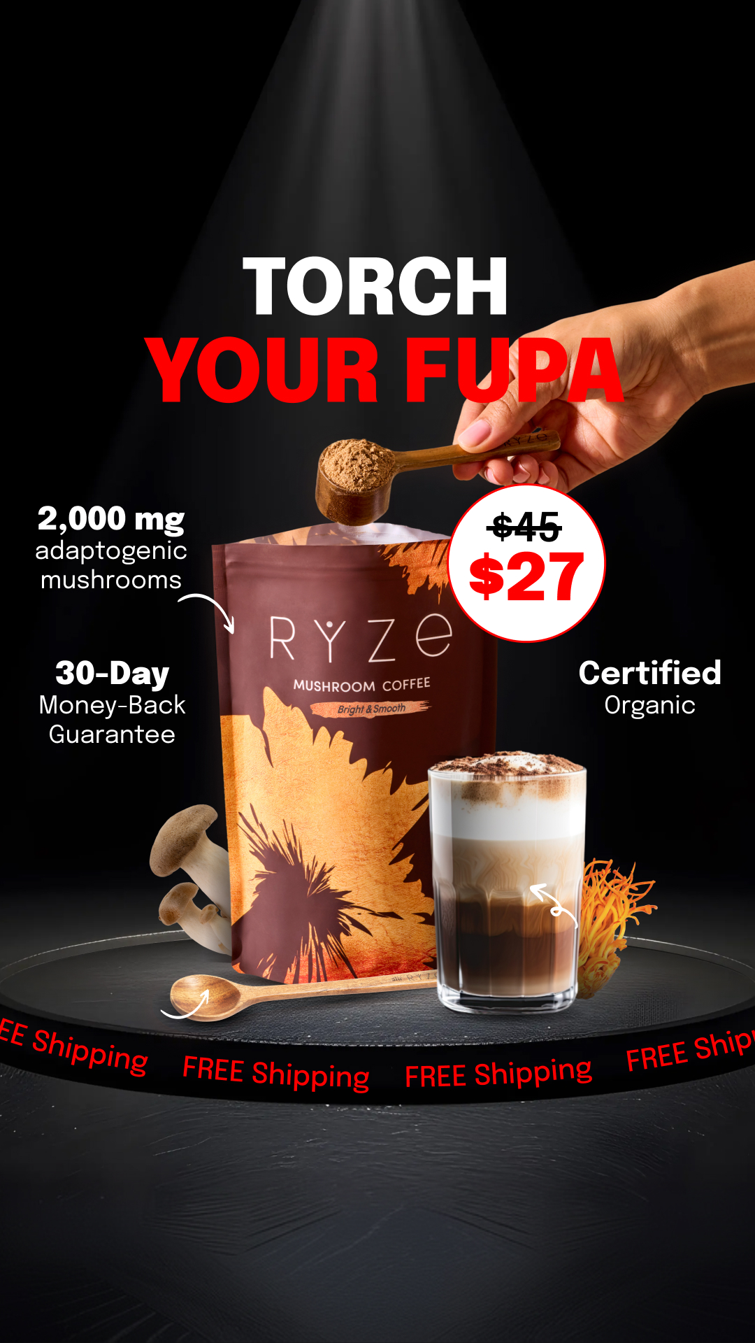 RYZE Superfoods Facebook ad
