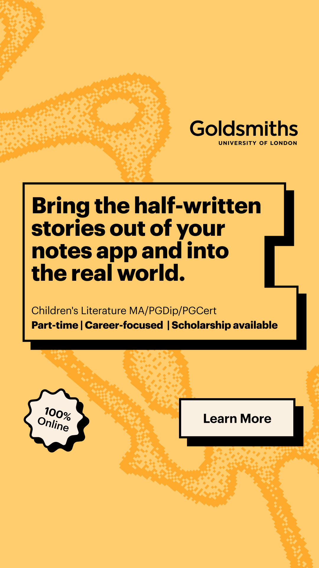 Goldsmiths, University of London Facebook ad from Jun 4, 2026