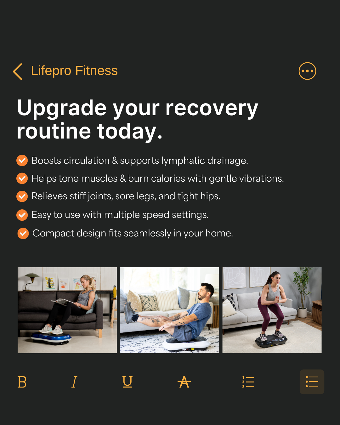Lifepro Facebook ad