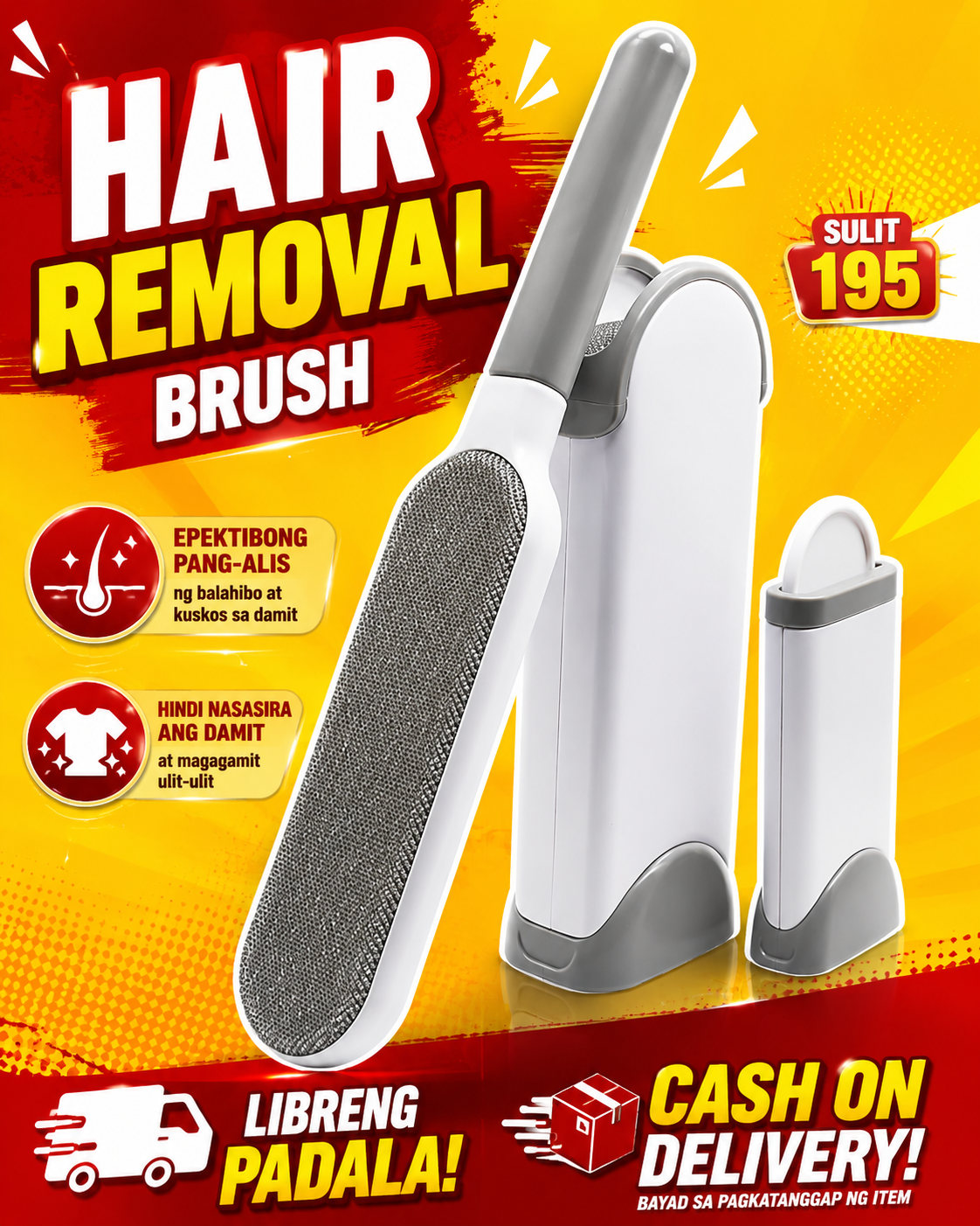 Saver Shop Facebook ad: Pet Hair Problem? Fix It for Only ₱195!