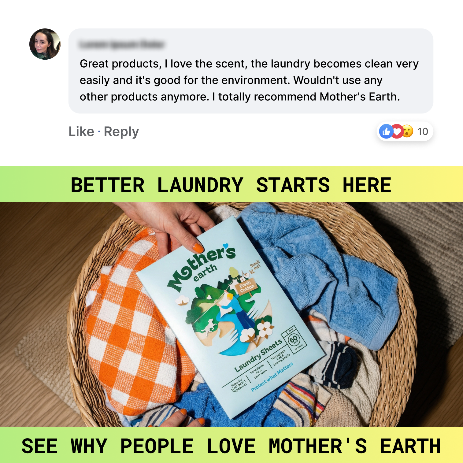 Mothers Earth Facebook ad
