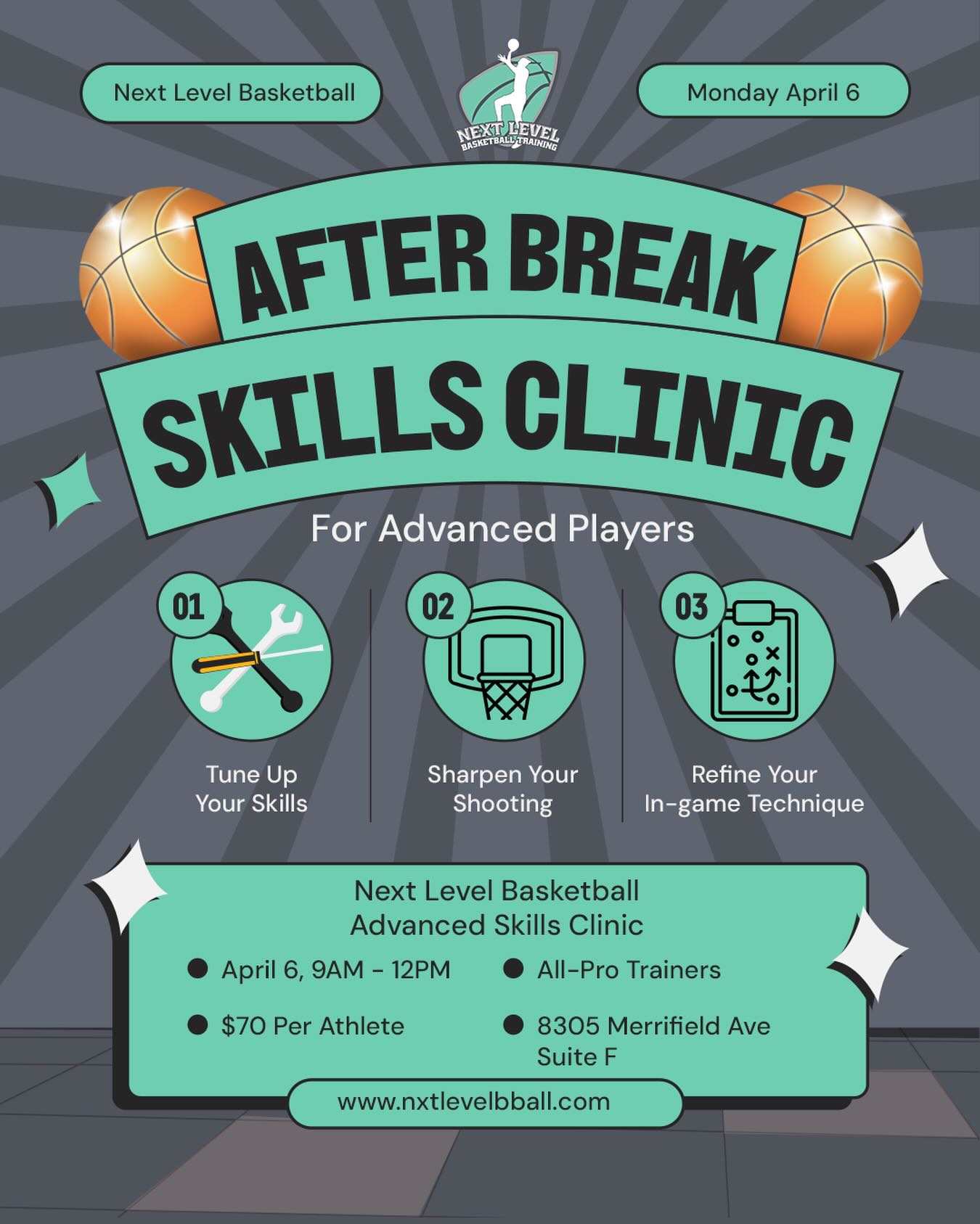Next Level Basketball Training Facebook ad: NEW Advanced Skills Clinic