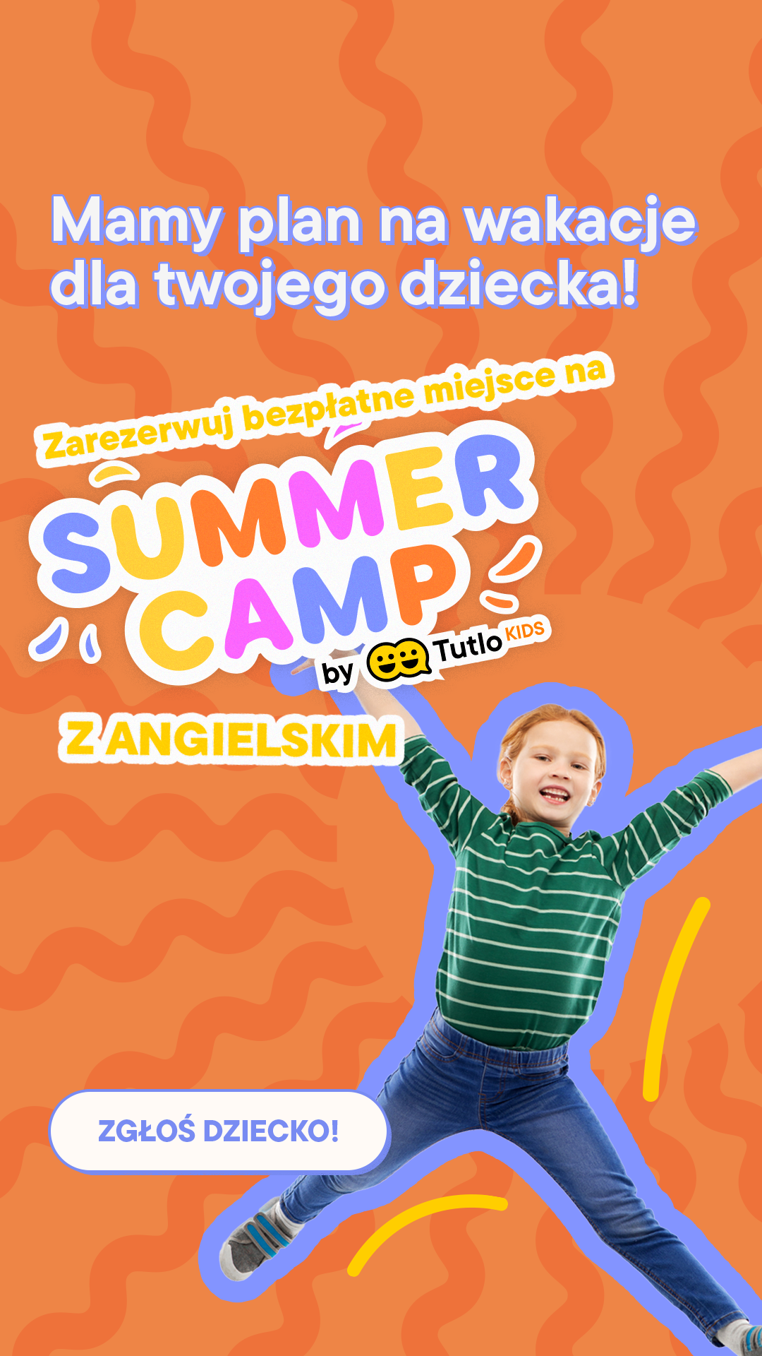 Tutlo Facebook ad: Zgłoś dziecko na Summer Camp!
