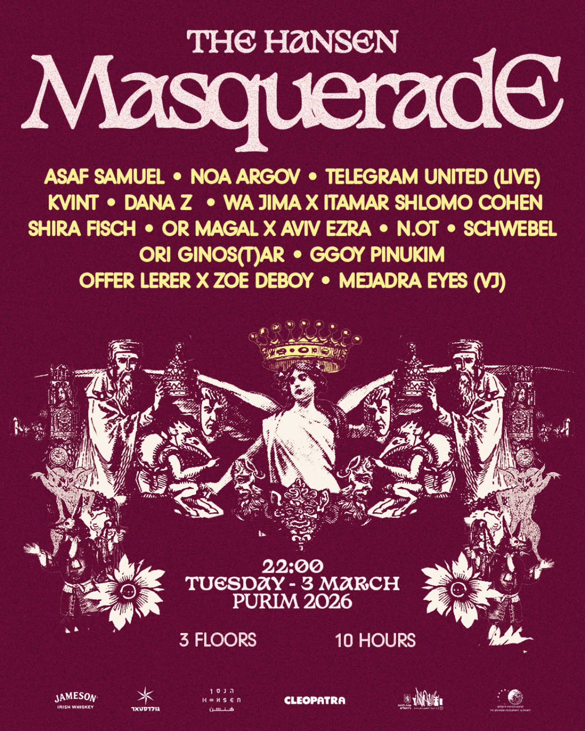 Cleopatra - Music space Facebook ad: MASQUERADE LINE UP DROP