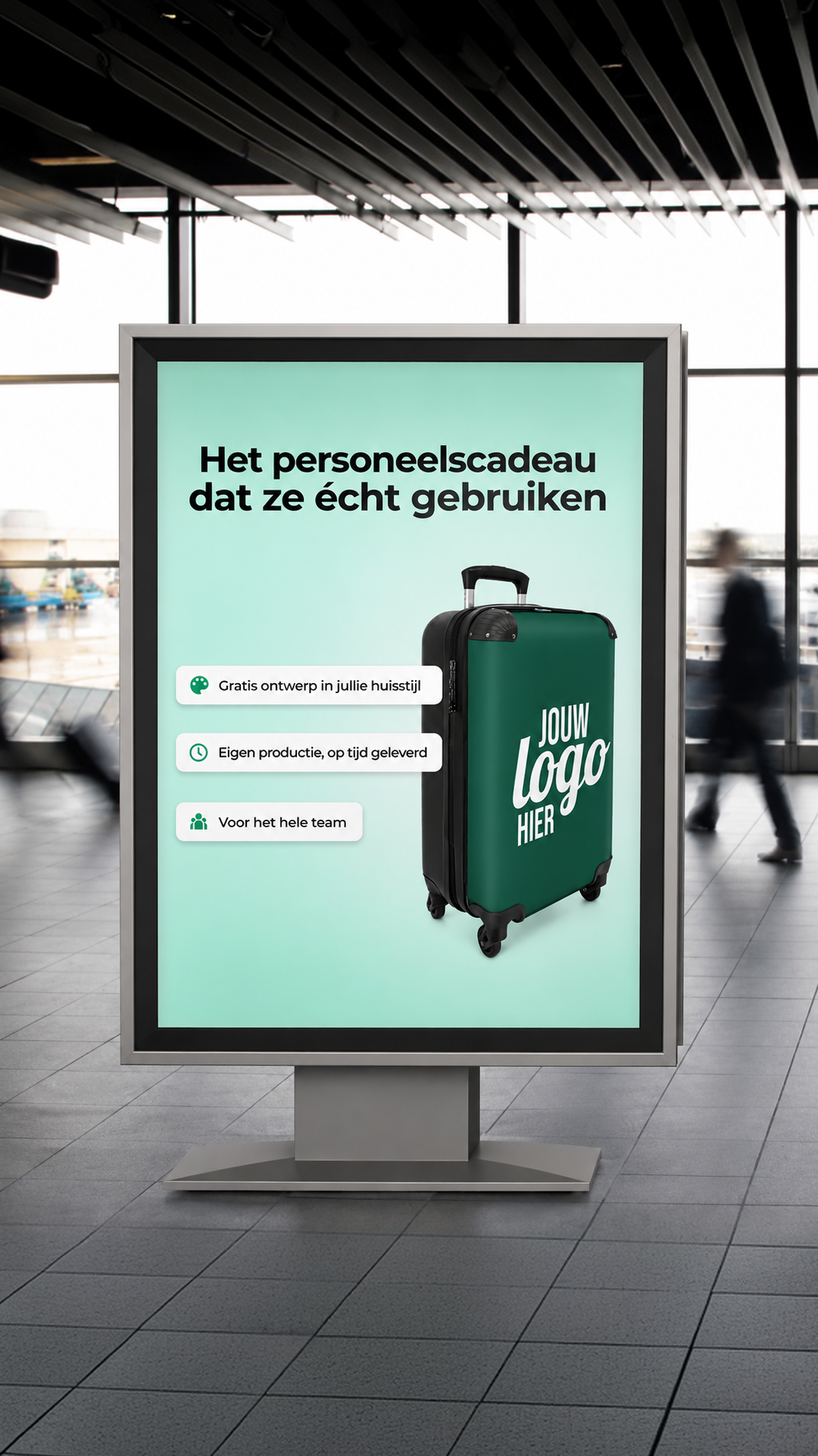 Noboringsuitcases Facebook ad: Vraag een gratis huisstijl ontwerp aan