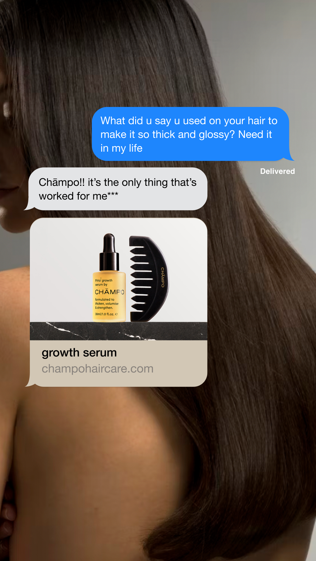 Chāmpo Haircare Facebook ad