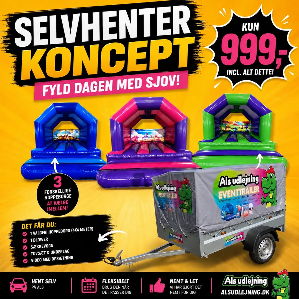 Als Udlejning Facebook ad: Hoppeborg til kun 999,-
