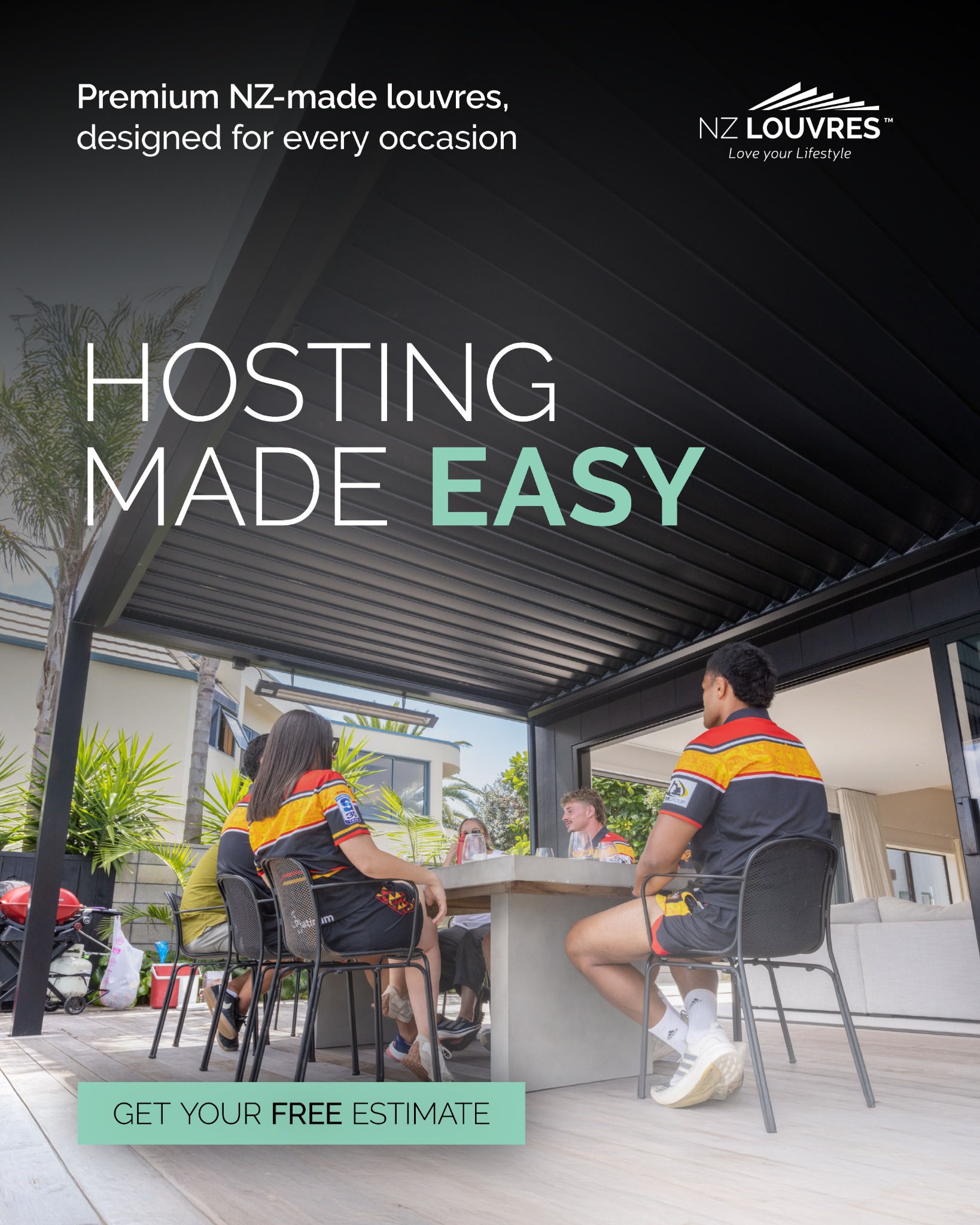 NZ Louvres Facebook ad from Jun 23, 2026