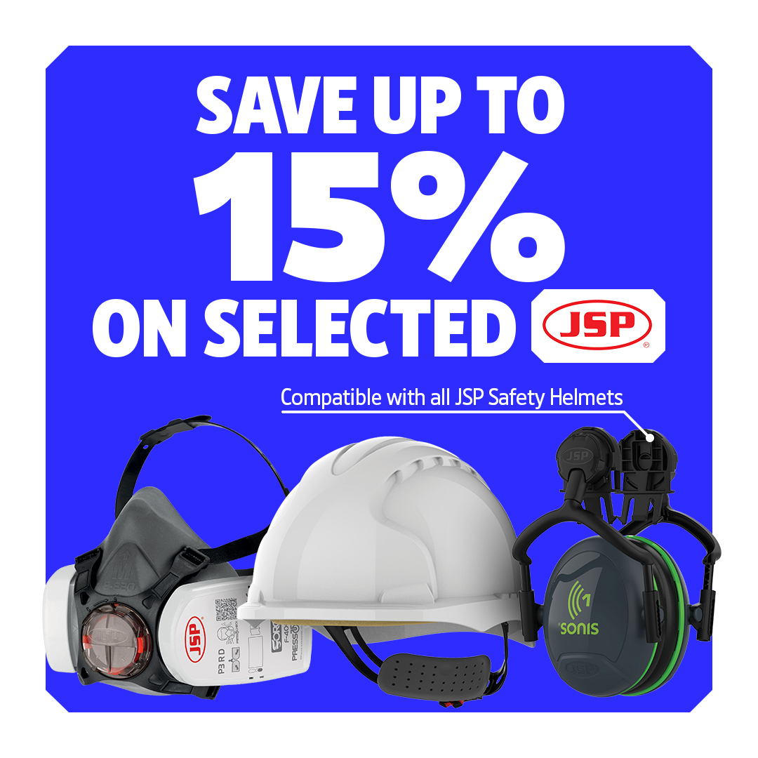 Screwfix Facebook ad: Save up to 15% on selected JSP PPE