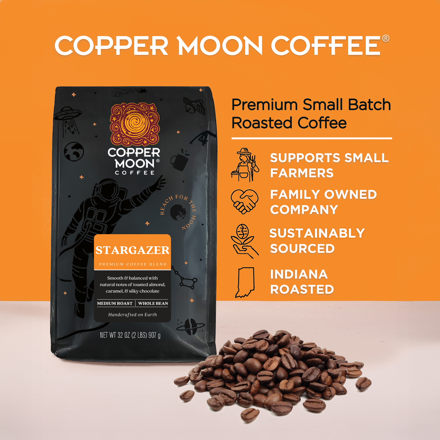 Copper Moon Coffee Facebook ad from Nov 14, 2025