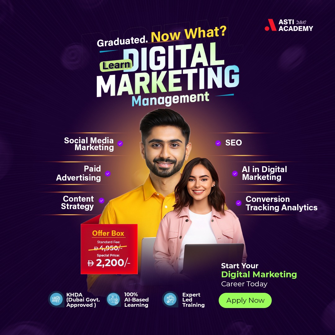 ASTI Digital Academy Facebook ad: Learn Practical Digital Marketing