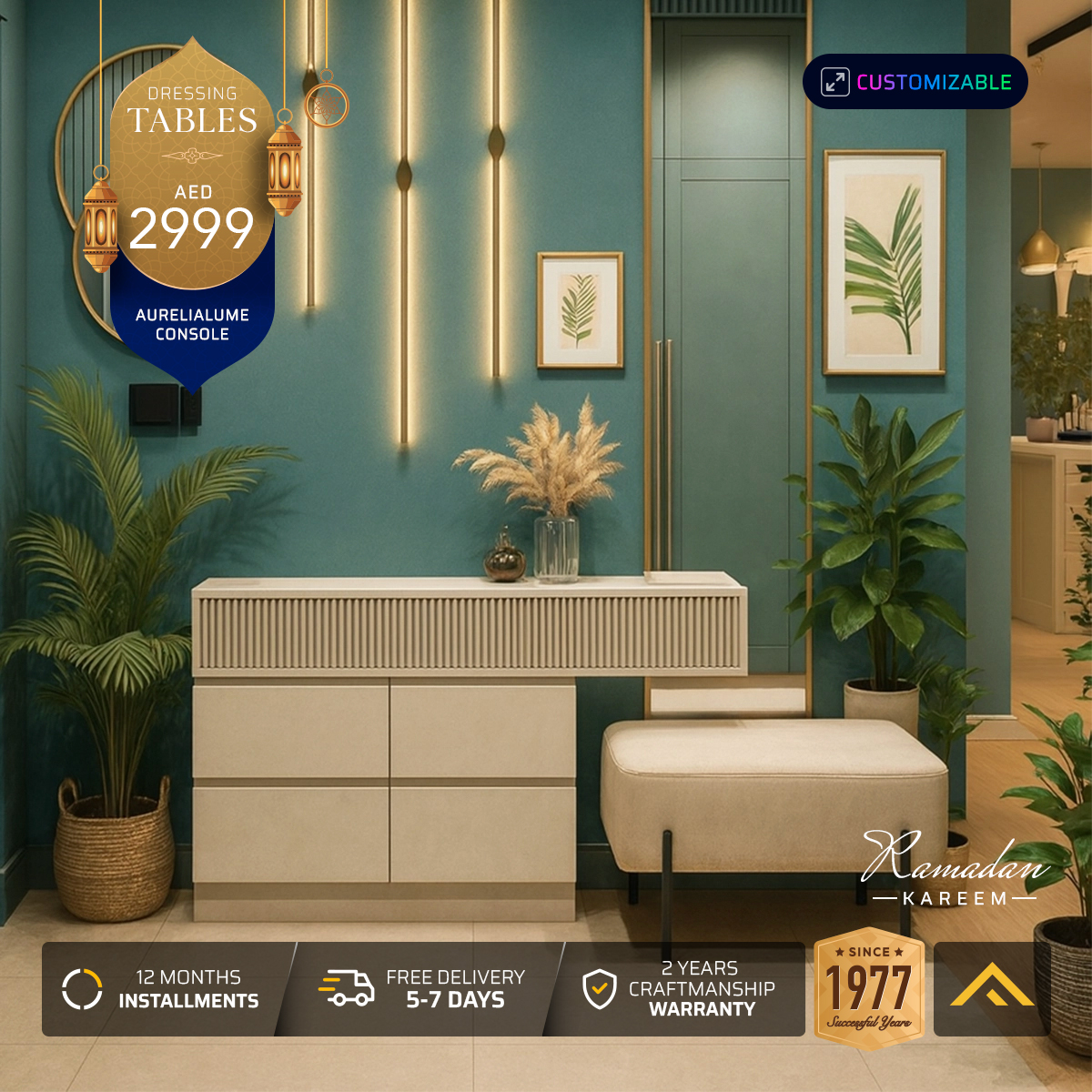 Asghar Furniture Facebook ad: Get Ramadan‑ready with vanity sets that elevate your…