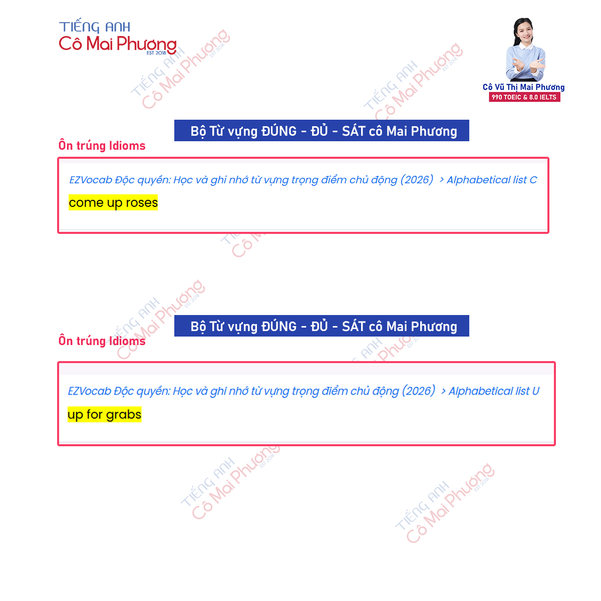 Học tiếng Anh cùng cô Vũ Mai Phương Facebook ad
