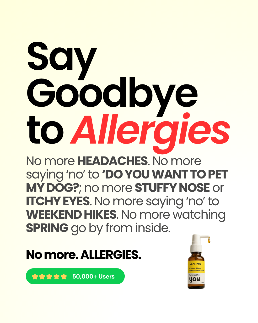 Curex Allergy Facebook ad