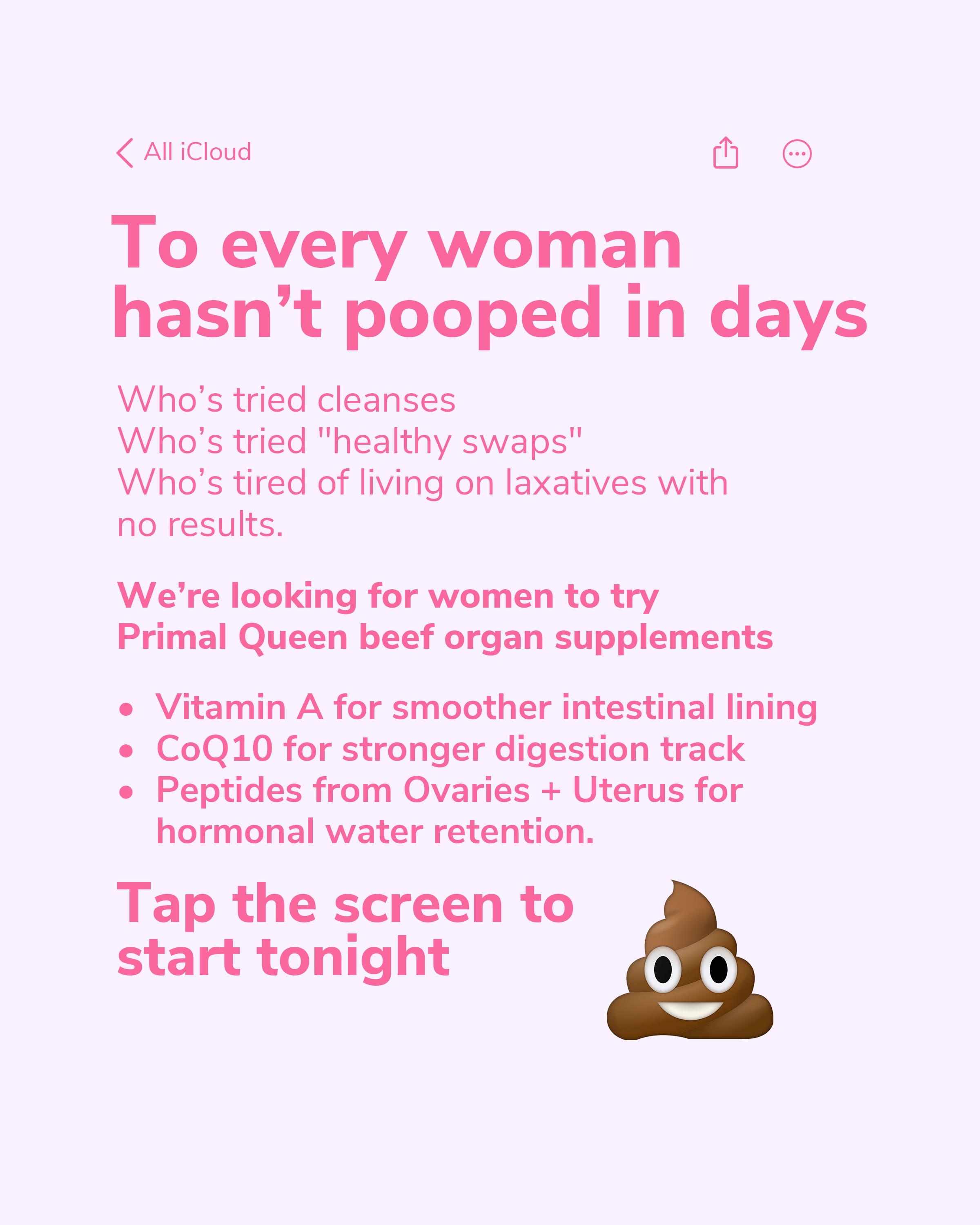 Primal Queen Facebook ad