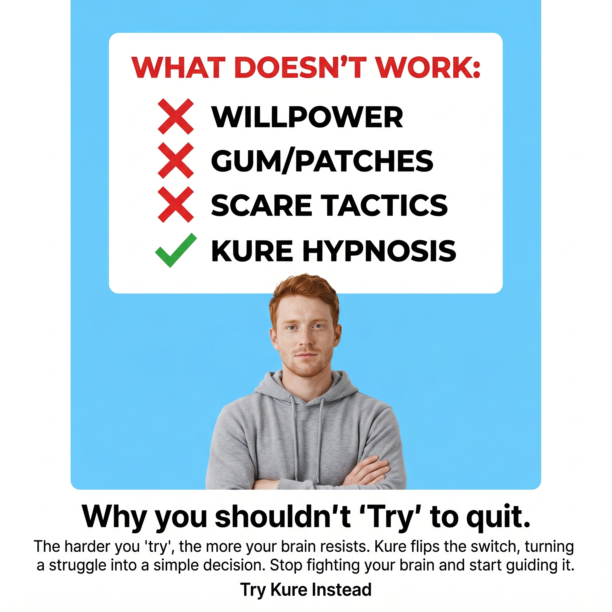 Hypnosis to Stop Smoking Facebook ad