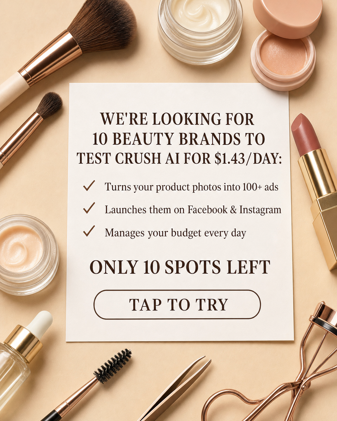 trycrush.ai Facebook ad